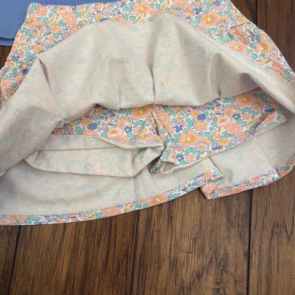 Trotter Street Kids Long-Sleeve Blue Floral Skort Set - Picture 6 of 6